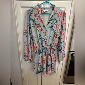 Yumi Kim Floral Dress in Blue and Pink